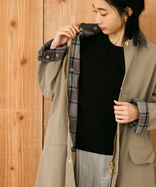 URBAN RESEARCH DOORS（アーバンリサーチドアーズ）の「『別注』Barbour / DOORS　SPEYLONG（ステンカラーコート・レディース・beige/grey・S/M）」の12枚目の写真