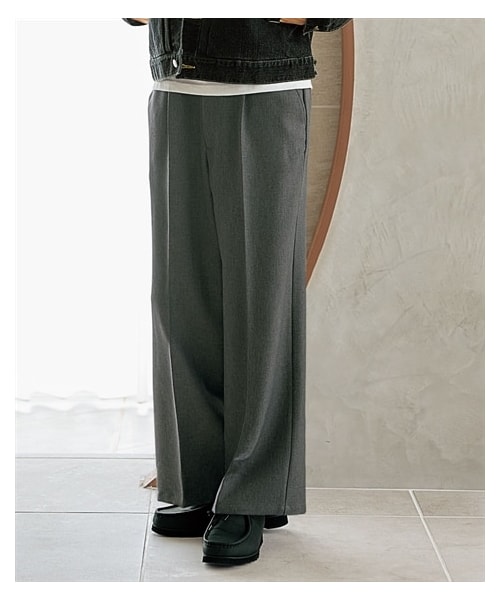 nissen（ニッセン）の「バギースラックス【大きいサイズ有】（パンツ・メンズ・杢チャコール/黒・M/L/LL/3L/4L/5L/6L/8L/10L）」の3枚目の写真