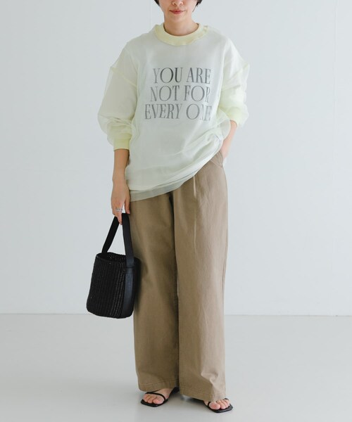 URBAN RESEARCH（アーバンリサーチ）の「ESTHE　Organza Sweatshirts（その他トップス・レディース・Yellow・S）」の3枚目の写真
