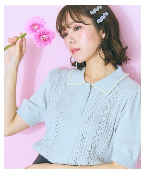 大きいサイズ レディース トップス  ケーブルポロニットトップス marun 大きいサイズ＞ケーブルポロニットトップス marun 通販【ニッセン】