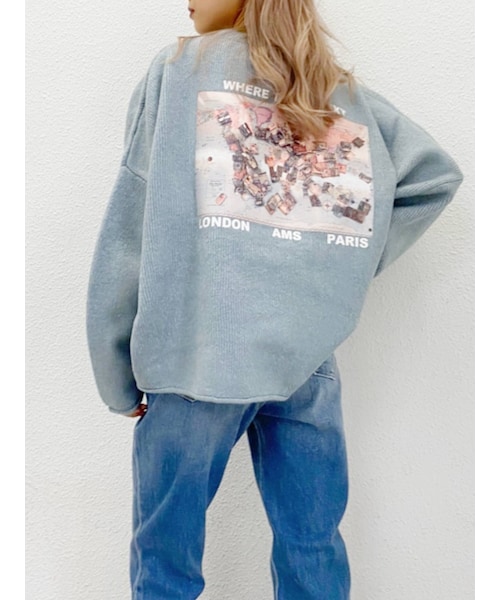 GYDA（ジェイダ）の「カラーグラフィックニット TOPS（ニット/セーター・レディース・ピンク/マスタード/ミントグリーン/ブラウン/ベージュ/アイボリー/ブラック・F）」の5枚目の写真