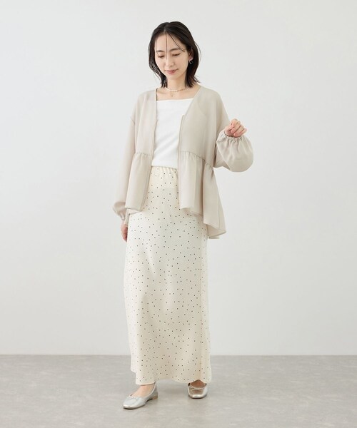 ROPE' PICNIC(ロペピクニック)の「メッシュペプラムブルゾン(ブルゾン・レディース・ブラック/ホワイト/ベージュ系/ネイビー・F)」の21枚目の写真