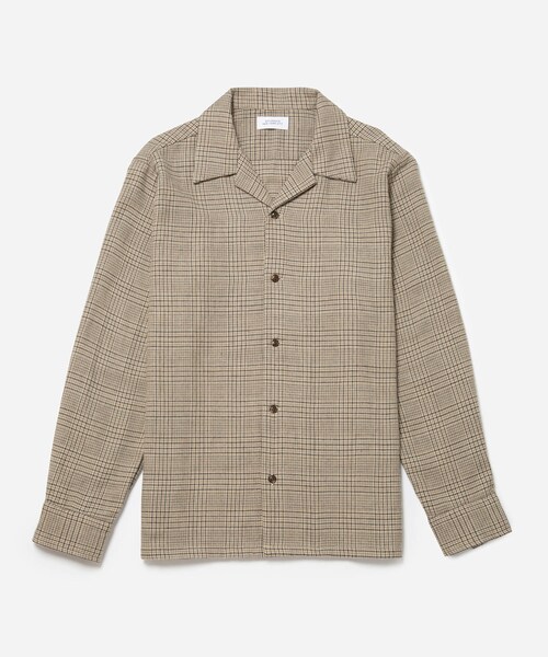 Saturdays NYC（サタデーズ ニューヨークシティ ）の「Open Collar Cotton Wool Twill Check L/S Shirt（シャツ/ブラウス・メンズ・ベージュ系/ブラック系・L/M/XL）」の5枚目の写真