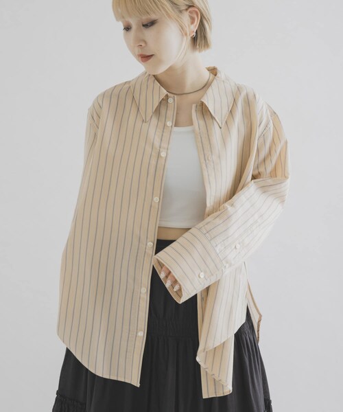 THE GOODLAND MARKET（ザグッドランドマーケット）の「cwtch　STRIPE 2WAY SHIRT（シャツ/ブラウス・レディース・MINT/ORANGE・Free）」の12枚目の写真