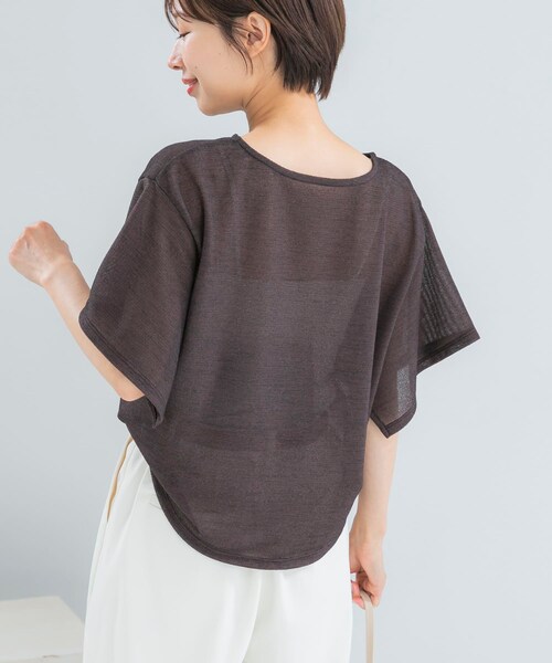 URBAN RESEARCH ROSSO（アーバンリサーチロッソ）の「スリットスリーブカラミカットソー（Tシャツ/カットソー・レディース・BROWN/IVORY/SAX・Free）」の15枚目の写真