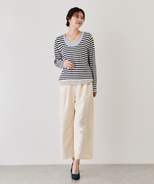 Jayro（ジャイロ）の「レイヤーニットプルオーバー（ニット/セーター・レディース・グレー系/ホワイト系/イエロー系・F）」の9枚目の写真