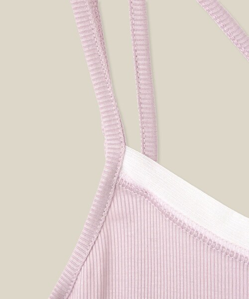 ROPE'（ロペ）の「【WEB・一部店舗限定】【接触冷感/UVカット】前後2WAY チュールコンビアシメキャミソール（キャミソール・レディース・ブラック/ホワイト/ピンク・F）」の22枚目の写真
