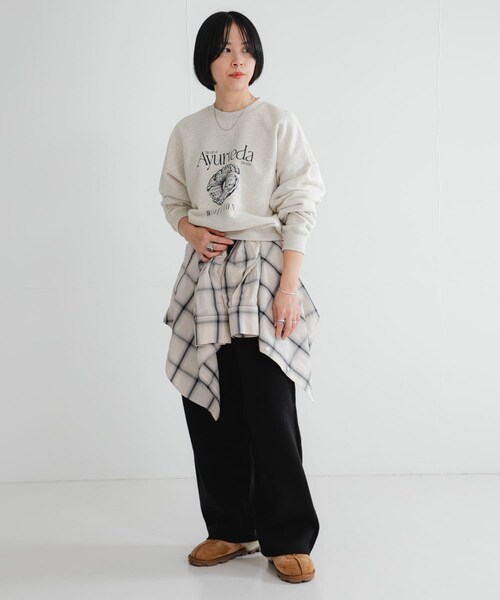 URBAN RESEARCH(アーバンリサーチ)の「コットンカシミヤルーズニットパンツ(その他パンツ・レディース・OFF WHITE/BLACK・36/38)」の20枚目の写真