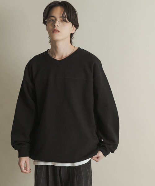 SENSE OF PLACE by URBAN RESEARCH(センスオブプレイスバイアーバンリサーチ)の「カノコVネックスウェット(スウェット・メンズ・BLACK/NAVY/BORDEAUX・M/L)」の4枚目の写真