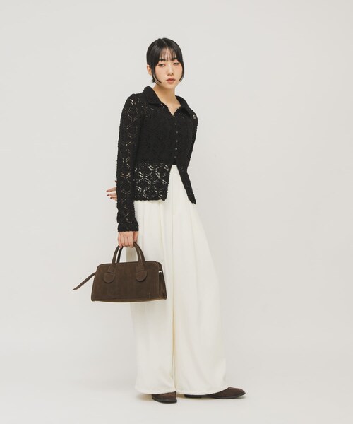 KBF（ケイビーエフ）の「ワイドデザインボストンBAG（ボストンバッグ・レディース・BLACK/D.BROWN・One）」の19枚目の写真