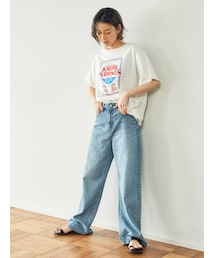 Ungrid | ハイウエストオーガニックコットンルーズデニム(デニムパンツ)