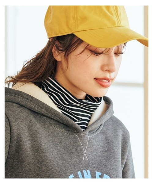 nissen（ニッセン）の「大きいサイズ アレンジを楽しむカットソーつけ衿（Tシャツ/カットソー・レディース・黒系ボーダー(タートル)/杢グレー(ハーフジップ)/オフホワイト(シアータートル)/黒(フード)・L~LL相当/3L~4L相当/5L~6L相当/8L相当/10L相当）」の8枚目の写真