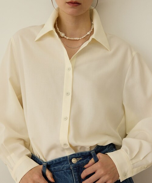 ROPE'（ロペ）の「ファンクションオーバーシャツ（シャツ/ブラウス・レディース・ホワイト/オレンジ・F）」の7枚目の写真