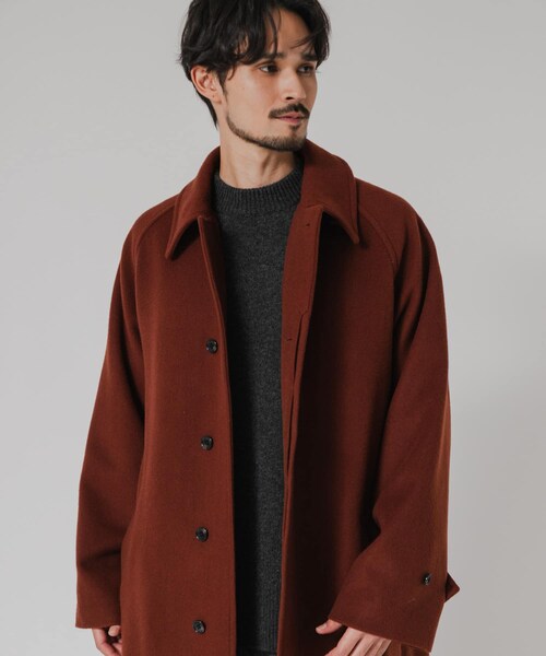 URBAN RESEARCH（アーバンリサーチ）の「WOOL BEAVER BELTED COAT（ステンカラーコート・メンズ・BLACK/MOCHA/BROWN・M/L）」の16枚目の写真