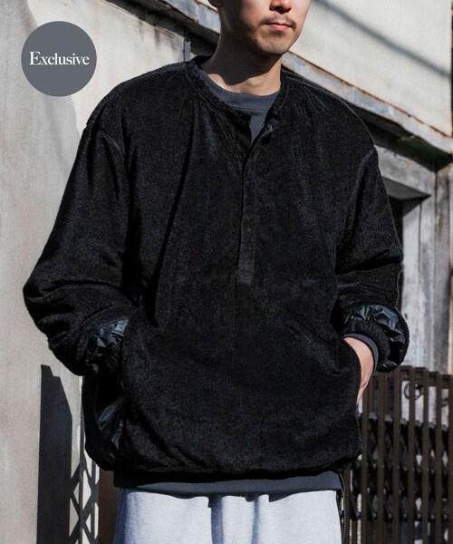 URBAN RESEARCH(アーバンリサーチ)の「『別注』BROOXON×URBS U.P.S. AIRLITE WARM SWEAT SHIRTS(スウェット・メンズ・BLACK・M/L/XL)」の2枚目の写真