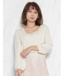 dazzlin | カシュクールベアクロシェニットトップス(ニット/セーター)