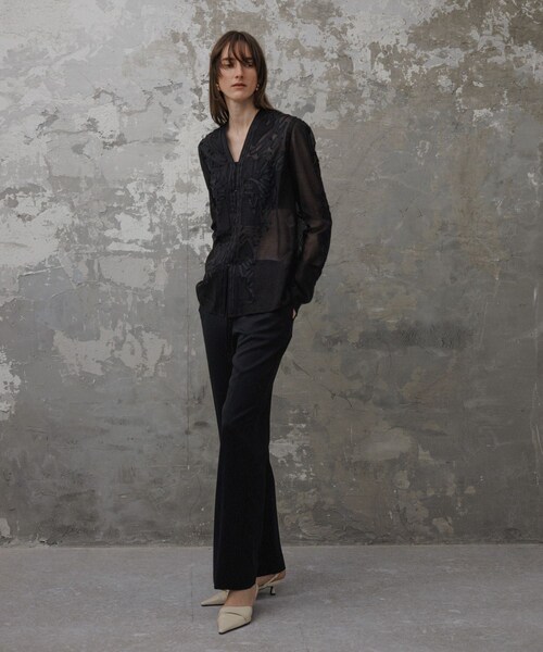 ADAM ET ROPE'（アダムエロペ）の「【EMOELLE】ソモウイージーパンツ（その他パンツ・レディース・ブラック/キナリ系・36/38）」の17枚目の写真