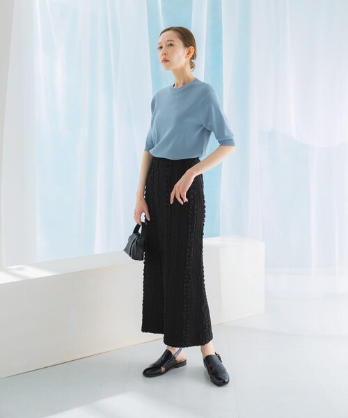 URBAN RESEARCH ROSSO（アーバンリサーチロッソ）の「ジャガードイージーストレートスカート（スカート・レディース・BLACK/RED・FREE）」の6枚目の写真