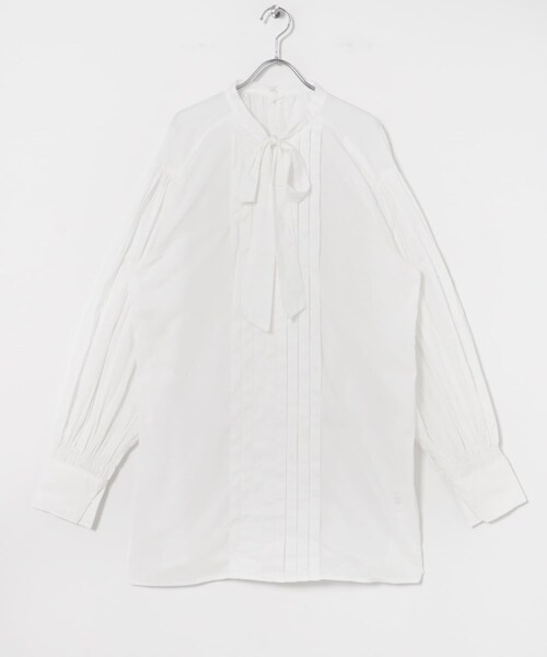 URBAN RESEARCH(アーバンリサーチ)の「crinkle crinkle crinkle ribbon tuck blouse(シャツ/ブラウス・レディース・BLACK/WHITE・FREE)」の1枚目の写真