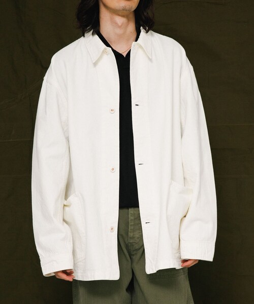 URBAN RESEARCH(アーバンリサーチ)の「HERILL Nepdenim coveralljacket(カバーオール・メンズ・VT Worn/White・2/3)」の7枚目の写真