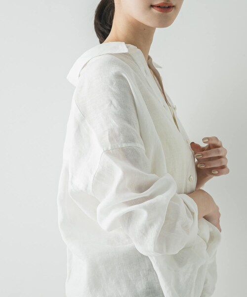 URBAN RESEARCH(アーバンリサーチ)の「リネン2WAYシャツ(シャツ/ブラウス・レディース・PINKSTRIPE/BROWN/BEIGE/BLUESTRIPE/WHITE/BEG STRIPE・Free)」の8枚目の写真
