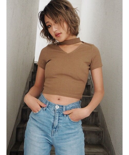 GYDA（ジェイダ）の「2WAYチョーカーTOPS（その他トップス・レディース・オフホワイト/ブラック/ベージュ/ピンク・F）」の14枚目の写真