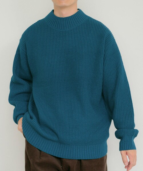 ITEMS URBANRESEARCH（アイテムズ アーバンリサーチ）の「マシンウォッシャブル 片畦モックネックニット（ニット/セーター・メンズ・IVO/CML/GRN/BLU/BLK・M/L）」の4枚目の写真