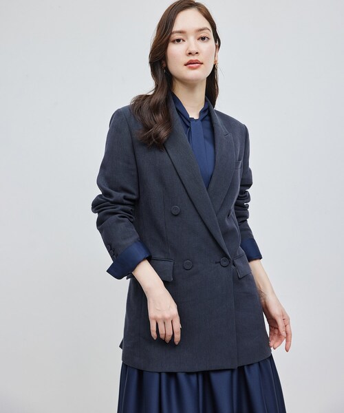 ROPE'（ロペ）の「ヘビーリネン ダブルジャケット（テーラードジャケット・レディース・グリーン系/ネイビー/キナリ・36/38）」の21枚目の写真