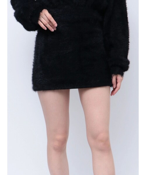 GYDA（ジェイダ）の「シャギータイトスカートライクショートパンツ【SETUP着用可】（スカート・レディース・ブラック/オフホワイト/ベージュ/アイボリー・F）」の2枚目の写真