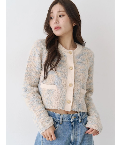 CALNAMUR（カルナムール）の「ファンシーヤーンクラシカルニットカーディガン（カーディガン/ボレロ・レディース・ホワイト/ブラック/ピンク/アイスブルー/ミックス・F）」の17枚目の写真