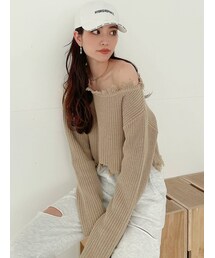 GYDA | グラインダーオフショルニット TOPS(ニット/セーター)