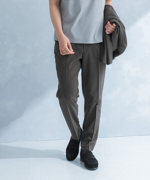 URBAN RESEARCH DOORS(アーバンリサーチドアーズ)の「LIFE STYLE TAILOR リネンライクコンフォータブルパンツ(スラックス・メンズ・BLUE NAVY/GRAY/OLV BROWN・S/M/L/XL)」の2枚目の写真