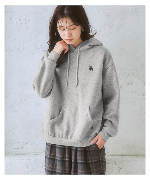 希少 ハッピーツリーフレンズ 耳つき パーカー 総柄 Mサイズ グレー nissen（ニッセン）の「moz（モズ）裏起毛パーカー（パーカー