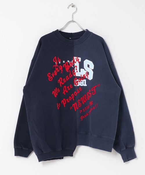 THE GOODLAND MARKET（ザグッドランドマーケット）の「77circa　make original frocky print reversible top（スウェット・レディース・gray1/gray2/gray3/gray4/gray5/gray6/navy1/navy2/navy3/navy4/navy5/navy6・one）」の2枚目の写真