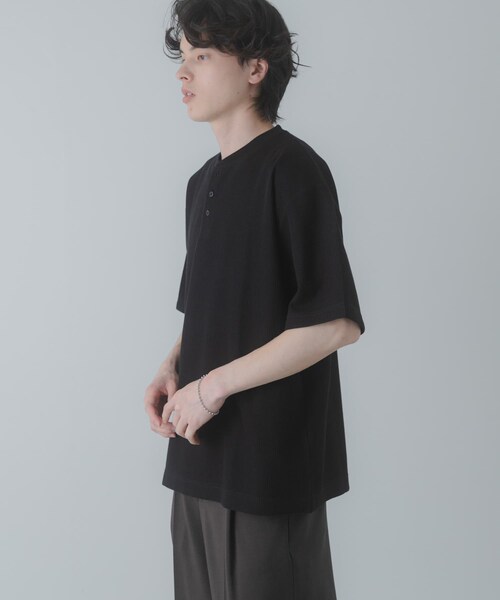 SENSE OF PLACE by URBAN RESEARCH（センスオブプレイスバイアーバンリサーチ）の「ヘンリーネックカノコプルオーバー（Tシャツ/カットソー・メンズ・IVORY/BLACK/GRAY・M/L）」の2枚目の写真