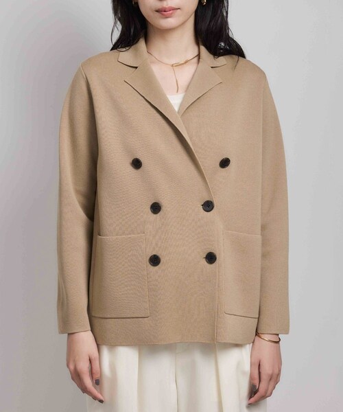 ROPE'（ロペ）の「ミラノリブ ニットダブルジャケット/イージーケア（テーラードジャケット・レディース・ベージュ/ネイビー・36/38）」の20枚目の写真