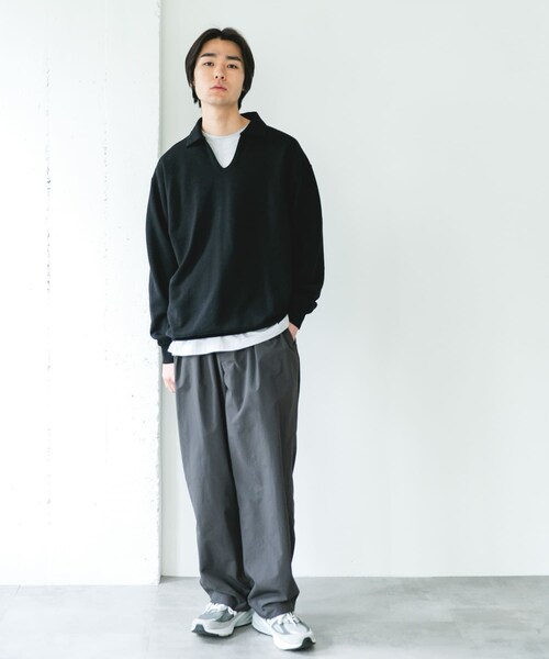 URBAN RESEARCH DOORS(アーバンリサーチドアーズ)の「TOMPKINS裏毛 スキッパースウェット(スウェット・メンズ・GREIGE/BLACK/NAVY・M/L)」の10枚目の写真
