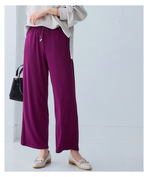 nissen（ニッセン）の「ラクリブワイドパンツ（ゆったりヒップ）＜大きいサイズ有＞（スウェットパンツ・レディース・ケリーグリーン/モカ/ダスティーブルー/黒/ライトベージュ/ダークオリーブ/ロイヤルブルー/マルーンボルドー/ブロッサムピンク/<関連子2>モカ(吸汗速乾)/<関連子2>ダスティーブルー(吸汗速乾)/<関連子2>黒(吸汗速乾)/(26初夏)ターコイズグリーン・L/LL/3L/4L/5L/6L/8L/10L/S/M）」の10枚目の写真