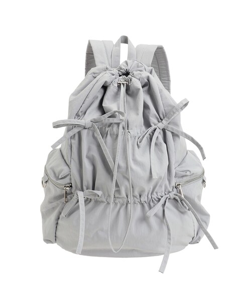 merry jenny（メリージェニー）の「gather ribbon back pack（バックパック/リュック・レディース・オフホワイト/ブラック/ピンク/ブルー/ベージュ・F）」の4枚目の写真