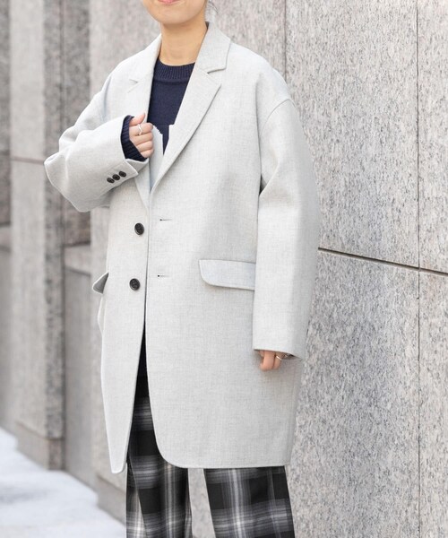 URBAN RESEARCH DOORS(アーバンリサーチドアーズ)の「FORK&SPOON チェスタージャケットコート(チェスターコート・レディース・BLACK/TOPGRAY/NUTSBROWN・1)」の19枚目の写真