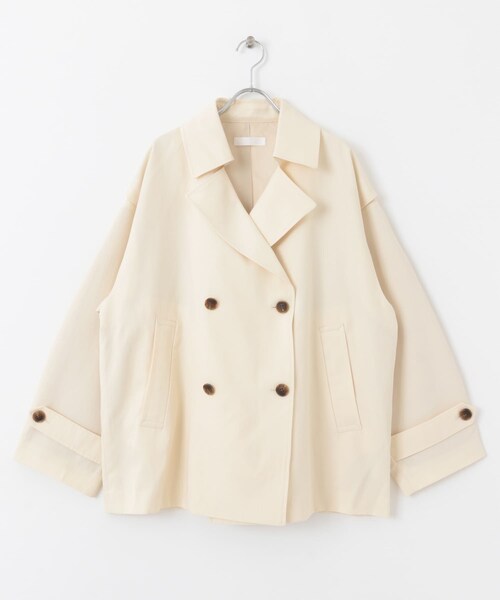 SENSE OF PLACE by URBAN RESEARCH（センスオブプレイスバイアーバンリサーチ）の「2WAYショートトレンチコート（ステンカラーコート・レディース・IVORY/BEIGE・one）」の13枚目の写真