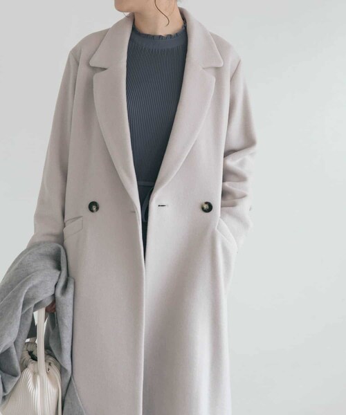 URBAN RESEARCH ROSSO（アーバンリサーチロッソ）の「セミダブルロングチェスターコート（チェスターコート・レディース・CAMEL/L/GRAY/BLUE・36/38）」の8枚目の写真