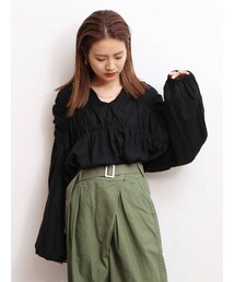 Ungrid | リネン混ギャザーブラウス(シャツ/ブラウス)