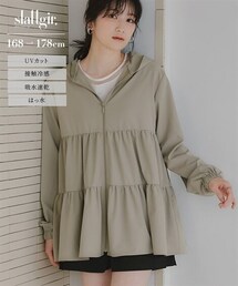 slattgir | 高身長 ティアードデザインラッシュガードパーカー(UVカット・接触冷感・吸水速乾・はっ水)(トールサイズ)(ラッシュガード)