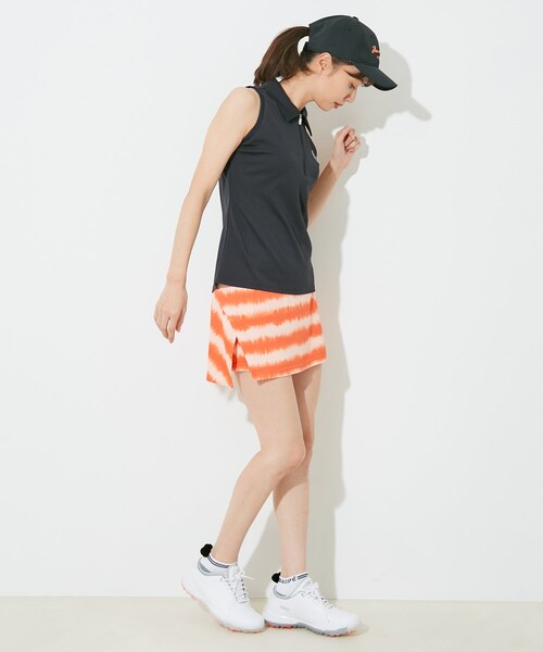 ROPE'（ロペ）の「【セットアップ対応】【UV】【吸水速乾】タイダイボーダープリントBACKフレアースカート（スカート・レディース・ブラック/ネイビー/オレンジ・L/M/S）」の17枚目の写真