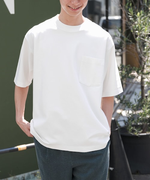 URBAN RESEARCH DOORS(アーバンリサーチドアーズ)の「FORK&SPOON ハイゲージクールTシャツ(Tシャツ/カットソー・メンズ・OFF/BLACK/PURPLE・4/5)」の1枚目の写真