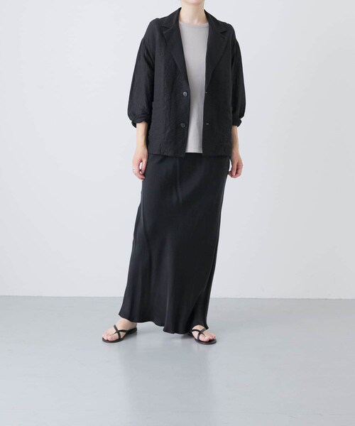 かぐれ（カグレ）の「リネンレーヨンテーラードジャケット（テーラードジャケット・レディース・BEIGE/BLACK・FREE）」の9枚目の写真