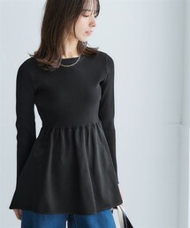 nissen | ふっくらかるいフォルムニットペプラムトップス(ハンガー干し可能)＜大きいサイズ有＞(ニット/セーター)