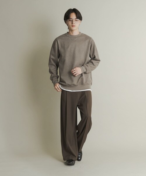SENSE OF PLACE by URBAN RESEARCH（センスオブプレイスバイアーバンリサーチ）の「フェイクスエードクルーネックスウェット（スウェット・メンズ・GRAY/CHARCOAL/D.BROWN/GREIGE・M/L）」の13枚目の写真