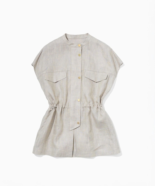 ROPE'(ロペ)の「チンツリネンバンドカラージレ/セットアップ対応(ベスト・レディース・キャメル/ベージュ・F)」の3枚目の写真
